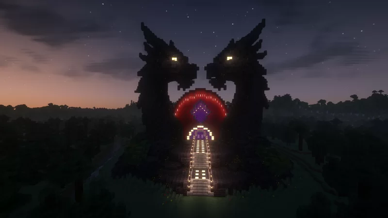 Samurai Dragon Nether Portal Statue V33